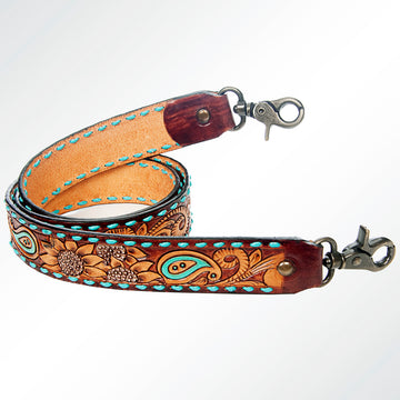 American Darling ADSTF147 Hand Tooled Genuine Leather Crossbody Handle Strap For Bags